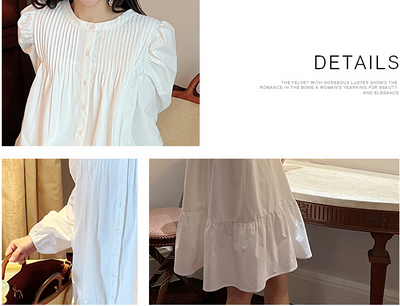 Vestido Camisero con Mangas Volantes y Cintura Alta - Image 11