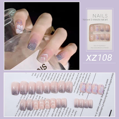 Uñas Postizas Diseño Tulipán Pintadas a Mano - Image 20