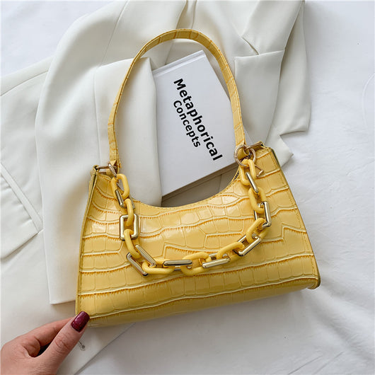 Bolso de Hombro con Textura de Piedra y Cadena para Mujer - Image 10