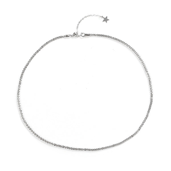 Cadena de Plata Esterlina para Clavícula - Diseño Coreano y Europeo