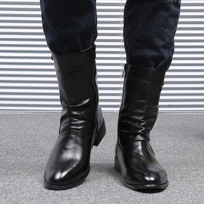 Botas Altas de Cuero para Hombre Estilo Británico-Coreano - Image 5
