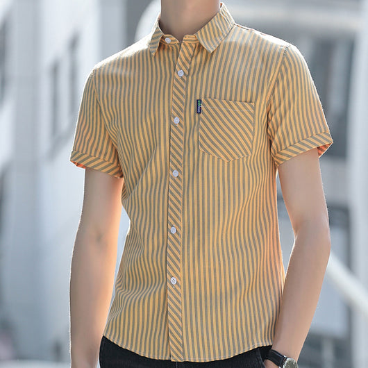 Camisa de Verano para Hombre a Rayas Resistente a Arrugas - Image 6