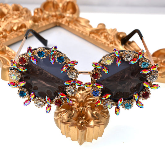 Gafas de Sol Estéreo con Girasoles de Rhinestones para Mujer