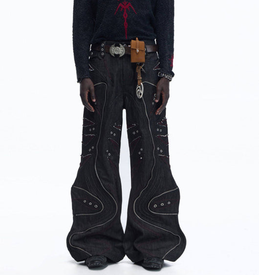 Jeans Negros Aurochs con Costuras Estructuradas - Image 13