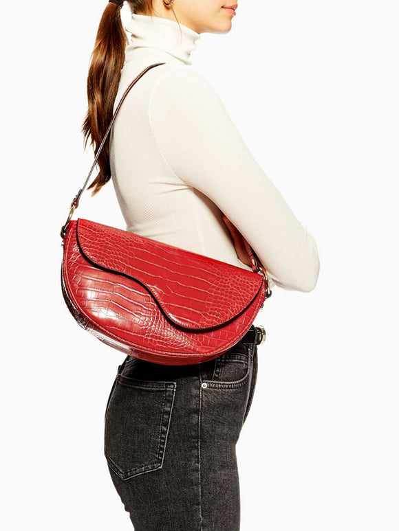 Bolso Bandolera Media Luna con Textura y Diseño Exclusivo