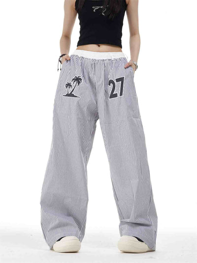 Pantalones Rectos Anchos con Rayas Verticales Bordadas - Efecto Adelgazante - Image 11