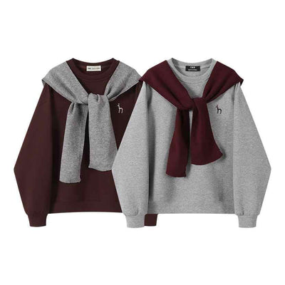 Sudadera Suelta Cuello Redondo para Mujer