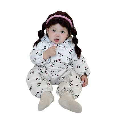 Traje de Baño Enterizo Floral Blanco con Pato de Plumón - Image 8