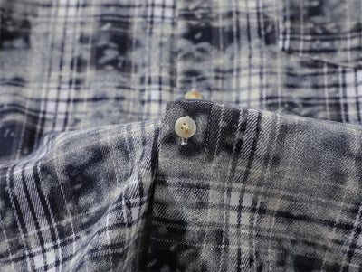 Camisa Manga Larga Cuadros Tie-Dye Vintage Hombre Estilo Retro - Image 11