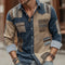 Camisa Manga Larga Estampada a Rayas para Hombre