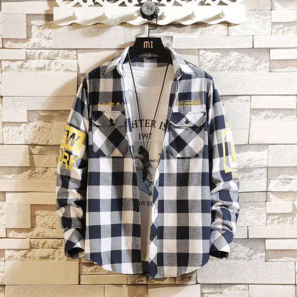 Camisa Casual a Cuadros Slim Fit para Hombre