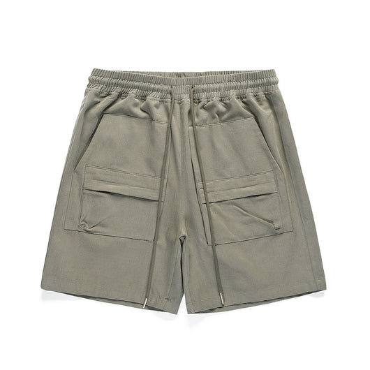 Shorts Militares con Cintura Elástica y Bolsillos con Parches