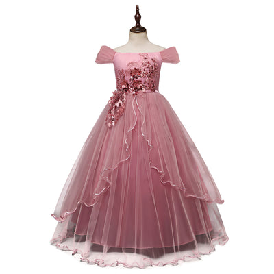 Vestido Princesa de Hombro Descubierto con Flores - Image 16