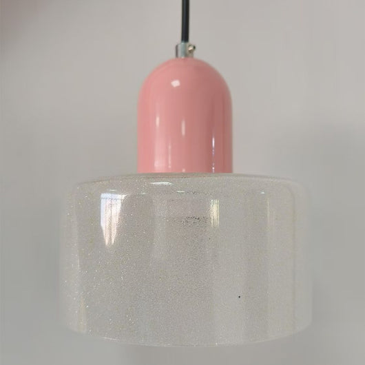 Lámpara Colgante de Cristal Arenado Estilo Retro Mid-Century - Image 7