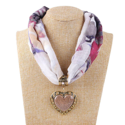 Collar Bufanda Étnico Corazón de Durazno para Mujer - Image 18