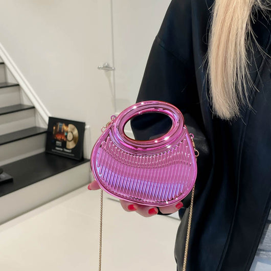 Bolsa de Hombro Bandolera Estilo Europeo y Americano con Cadena Creciente Estampada en Contraste - Image 14