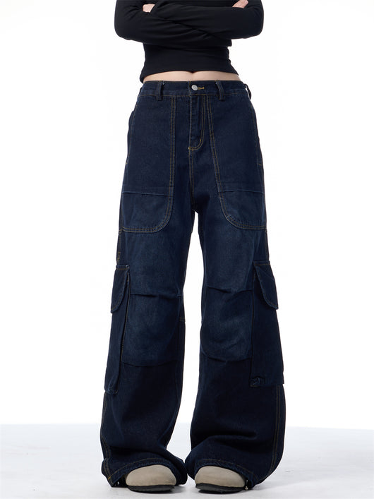 Pantalones Cargo Vintage Arrugados Estilo Americano - Image 2