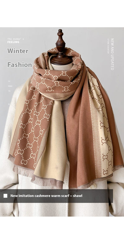 Pashmina de Cachemira con Costuras en Contraste - Chal Abrigador para Mujer - Image 10