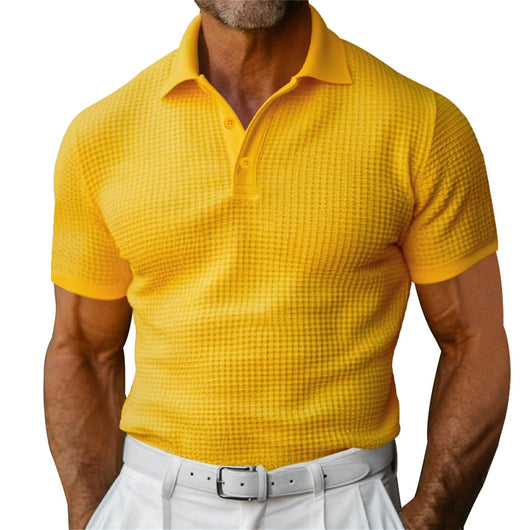 Polo Manga Corta Textura Waffle para Hombre - Ideal para Verano - Image 8