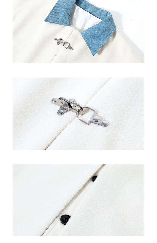 Abrigo Inteligente Casual en Tweed con Cuello Denim Contrastado - Image 7