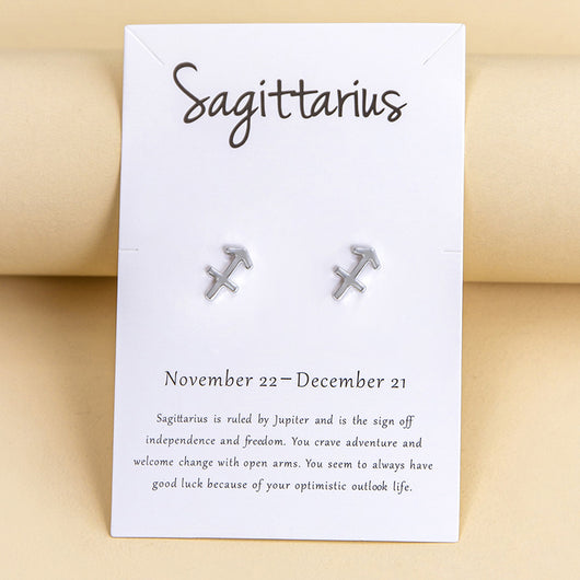 Aretes de los Doce Signos del Zodiaco en Oro y Plata - Image 43