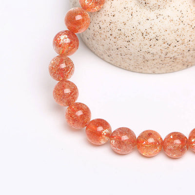 Pulsera de Cuarzo Fresa Dorado con Piedra de Sol - Image 6