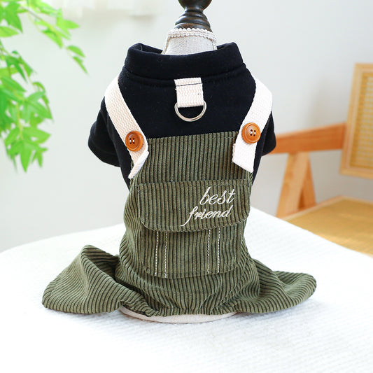 Abrigo de Pana para Perros y Gatos - Diseño Moderno Pet Ring - Image 2