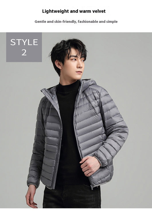 Chaqueta Acolchada Ligera con Capucha para Hombre - Abrigo Casual Cálido - Image 20