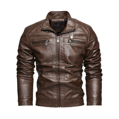 Chaqueta de Cuero PU Moderna con Bolsillos para Hombre - Image 6