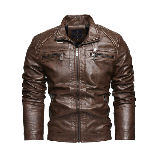 Chaqueta de Cuero PU Moderna con Bolsillos para Hombre - Image 6