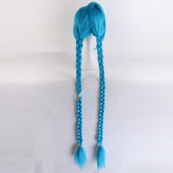 Peluca de Cabello Largo con Doble Coleta Trenzada Estilo Europeo y Americano