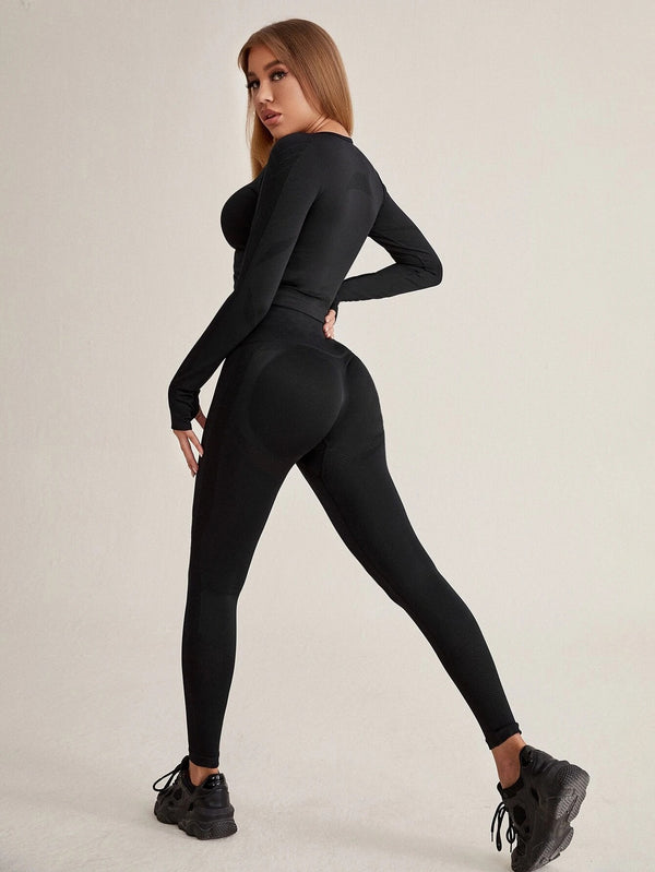 Ropa de Yoga Ajustada con Máximo Estiramiento y Costura Invisible - Image 6