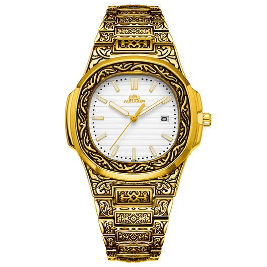 Reloj Hombre Cuarzo Tallado Loro Calendario Luminiscente - Image 47
