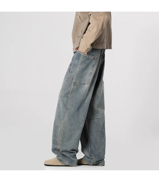 Pantalones Cargo Vaqueros Lavados Estilo Americano - Image 9