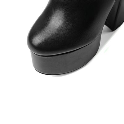 Botas Tobilleras de Tacón Grueso para Mujer Talla Grande - Image 7