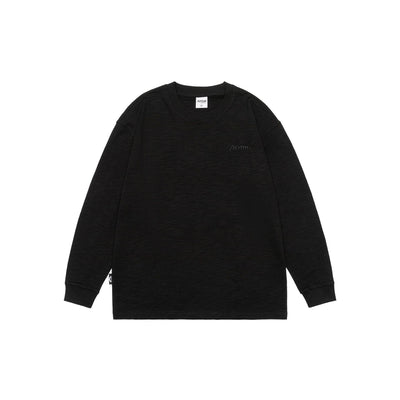 Camiseta de Algodón Pima con Bordado Minimalista - Manga Larga Cuello Redondo - Image 6