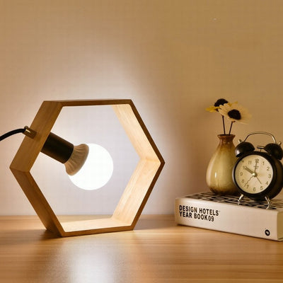 Lámpara de Escritorio con Protección Ocular y Luz Nocturna de Madera - Image 3