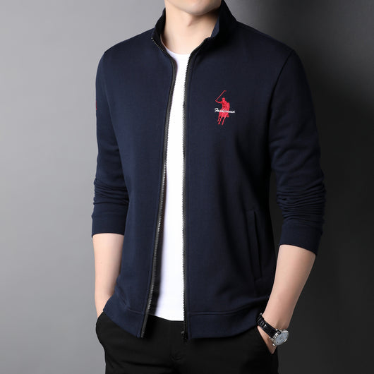 Chaqueta Casual de Algodón con Cierre y Bordados para Hombre - Image 3