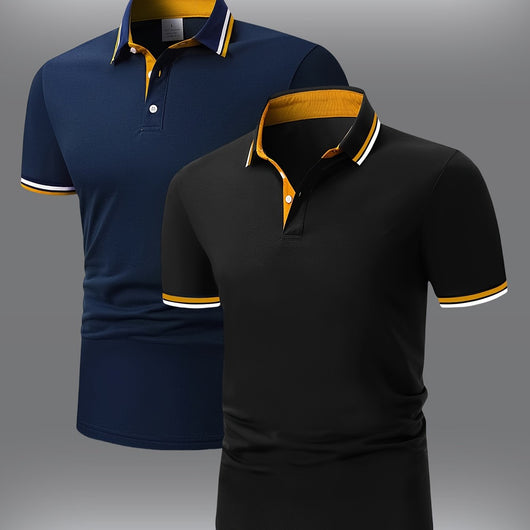 Camisa Manga Corta Hombre con Cuello Bicolor Azul y Rosa - Image 9
