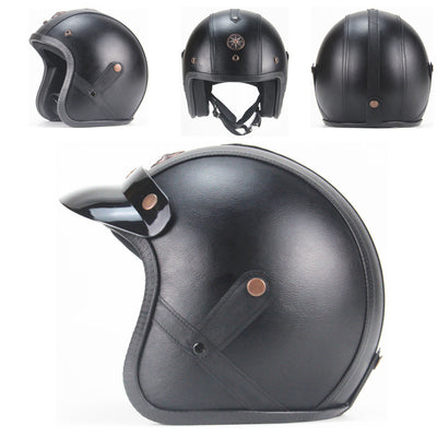 Casco Retro Semiabierto Four Seasons en Cuero - Image 13