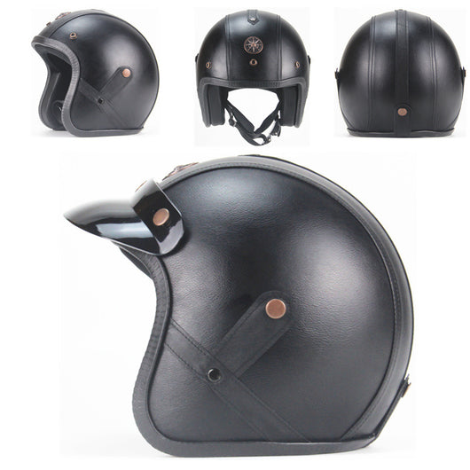Casco Retro Semiabierto Four Seasons en Cuero - Image 13