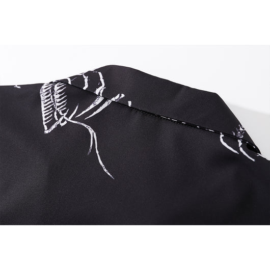 Camisa Suelta Estampada de Manga Corta Unisex - Image 10