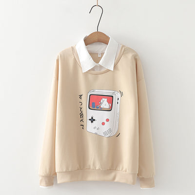 Suéter Estudiantil Bipieza para Mujer con Solapa Estampada - Image 13