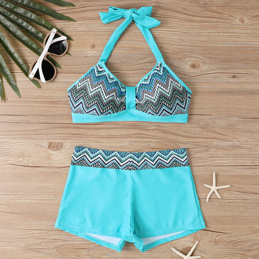 Bikini Reductor Estampado con Halter Ajustable para Mujer - Image 12