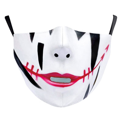 Halloween funny face mask with a digital print of a nose and two large buck teeth, featuring black ear loops. - Image 10
