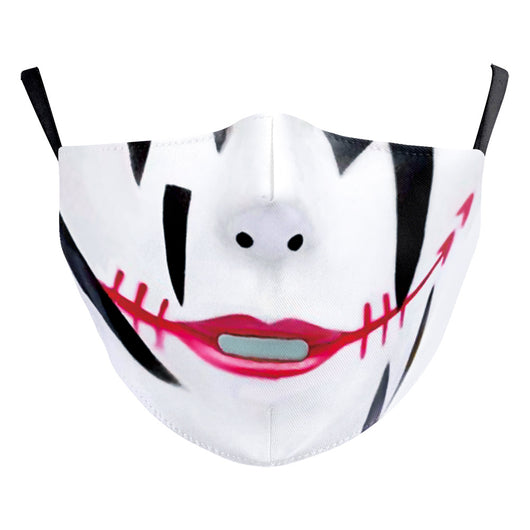 Halloween funny face mask with a digital print of a nose and two large buck teeth, featuring black ear loops. - Image 10