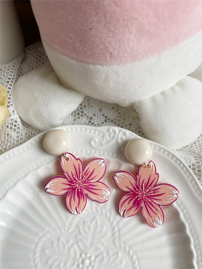Aretes Clip Flor Corazón Melocotón - Diseño Elegante sin Perforación - Image 6