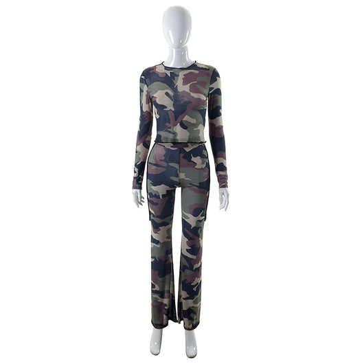 Conjunto Casual Primavera-Verano: Playera Mesh Ajustada y Pantalón Ceñido - Image 5