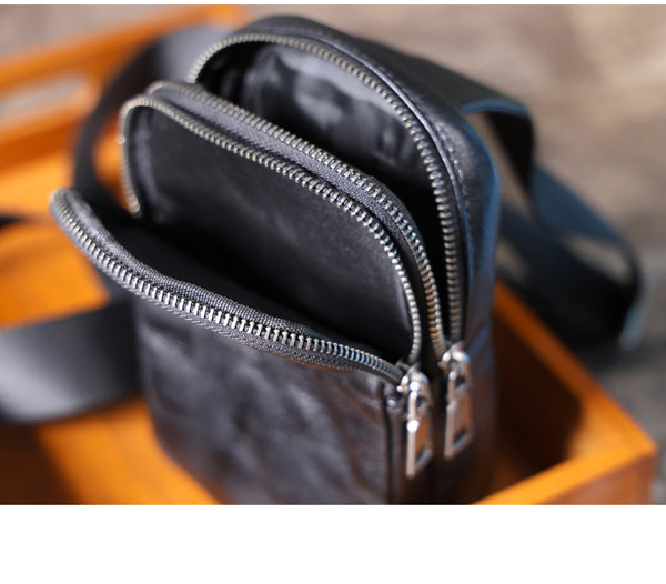 Bolsa Mensajero de Cuero Genuino Cowhide para Hombre