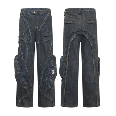 Pantalones Vaqueros Oversized Estilo Urbano Americano Corte Pesado - Image 6